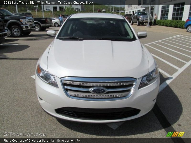White Platinum Tri-Coat / Charcoal Black 2012 Ford Taurus SEL