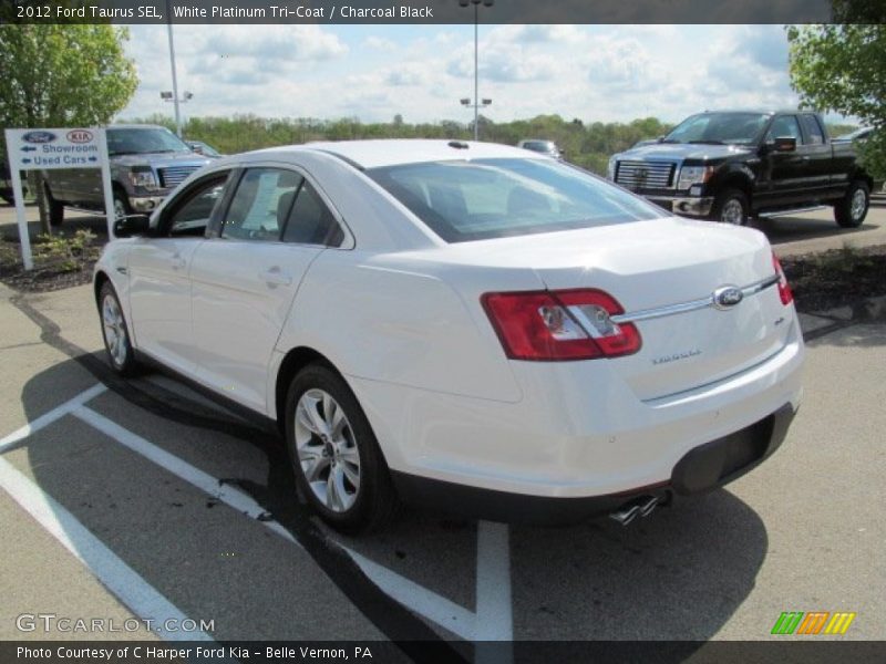 White Platinum Tri-Coat / Charcoal Black 2012 Ford Taurus SEL