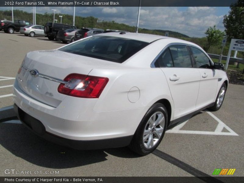 White Platinum Tri-Coat / Charcoal Black 2012 Ford Taurus SEL