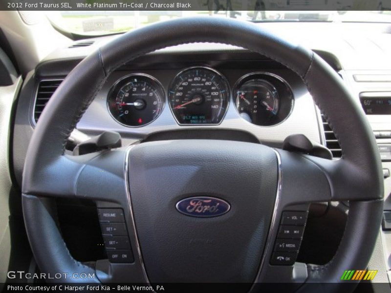 White Platinum Tri-Coat / Charcoal Black 2012 Ford Taurus SEL