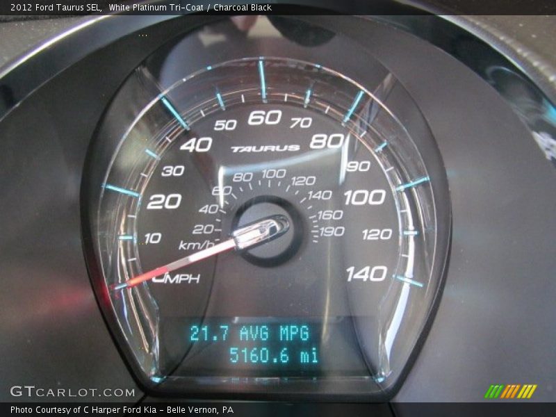 White Platinum Tri-Coat / Charcoal Black 2012 Ford Taurus SEL