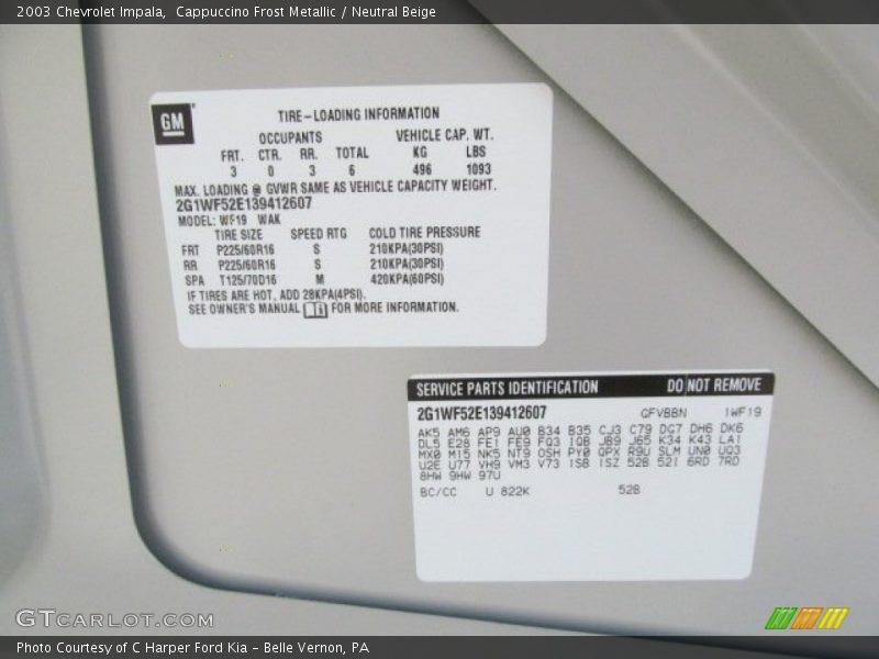 Cappuccino Frost Metallic / Neutral Beige 2003 Chevrolet Impala
