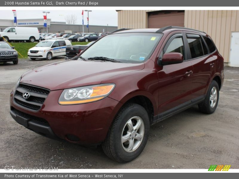 Dark Cherry Red / Beige 2008 Hyundai Santa Fe GLS