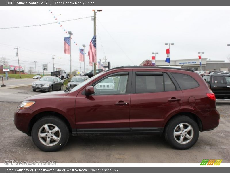 Dark Cherry Red / Beige 2008 Hyundai Santa Fe GLS