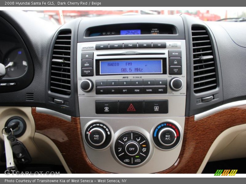Dark Cherry Red / Beige 2008 Hyundai Santa Fe GLS
