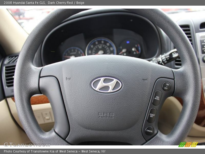 Dark Cherry Red / Beige 2008 Hyundai Santa Fe GLS