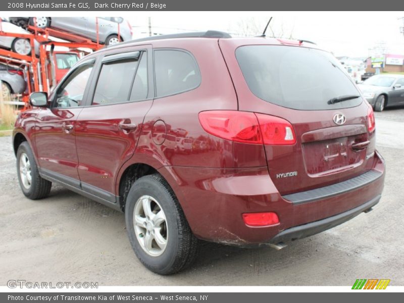 Dark Cherry Red / Beige 2008 Hyundai Santa Fe GLS