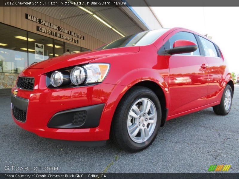 Victory Red / Jet Black/Dark Titanium 2012 Chevrolet Sonic LT Hatch
