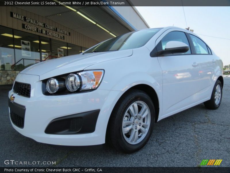 Summit White / Jet Black/Dark Titanium 2012 Chevrolet Sonic LS Sedan
