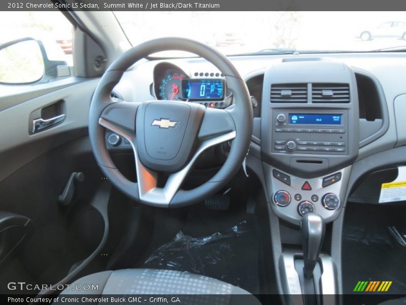 Summit White / Jet Black/Dark Titanium 2012 Chevrolet Sonic LS Sedan