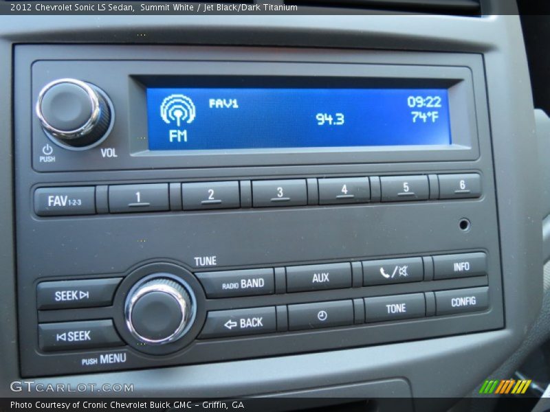 Summit White / Jet Black/Dark Titanium 2012 Chevrolet Sonic LS Sedan