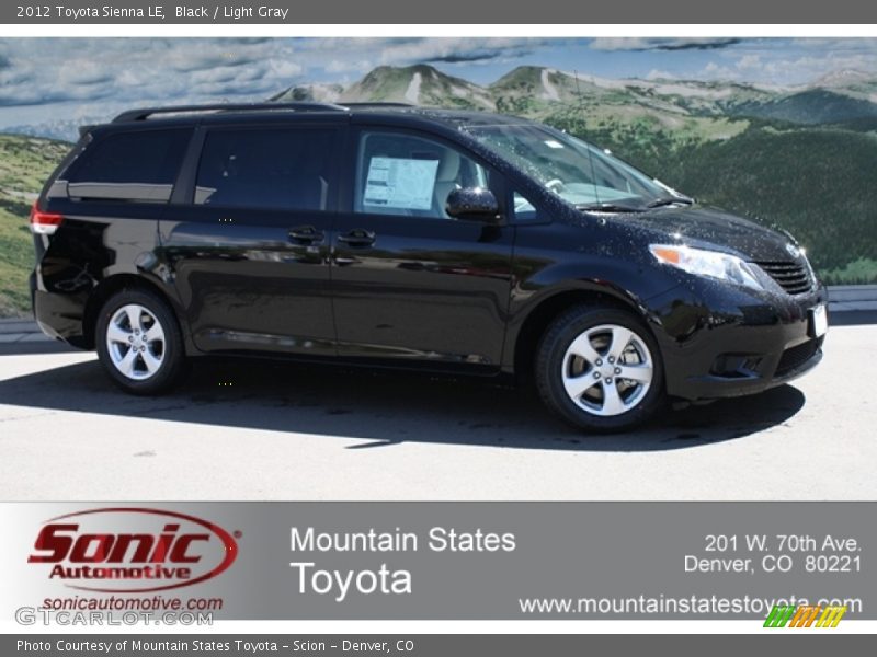 Black / Light Gray 2012 Toyota Sienna LE