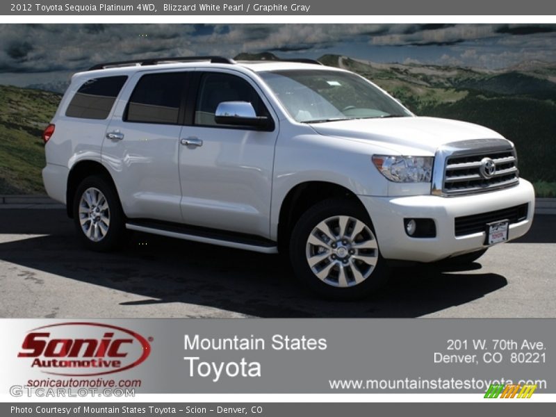 Blizzard White Pearl / Graphite Gray 2012 Toyota Sequoia Platinum 4WD