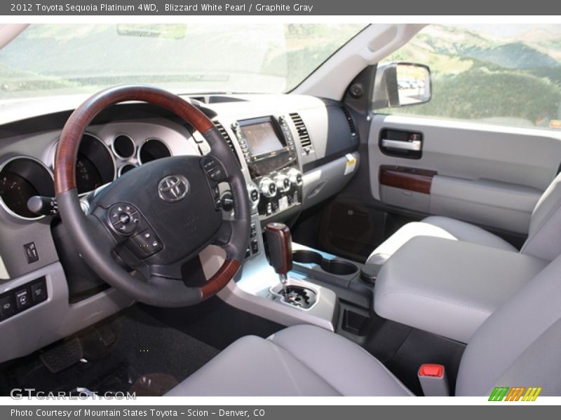 Blizzard White Pearl / Graphite Gray 2012 Toyota Sequoia Platinum 4WD