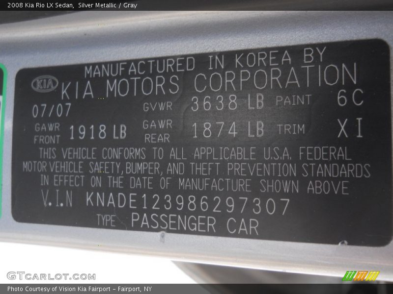 Silver Metallic / Gray 2008 Kia Rio LX Sedan