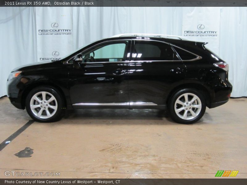 Obsidian Black / Black 2011 Lexus RX 350 AWD