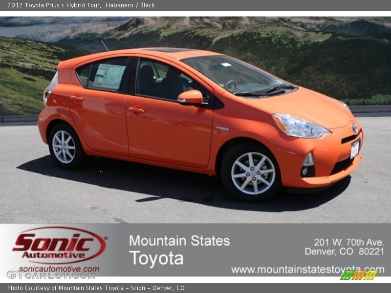 Habanero / Black 2012 Toyota Prius c Hybrid Four