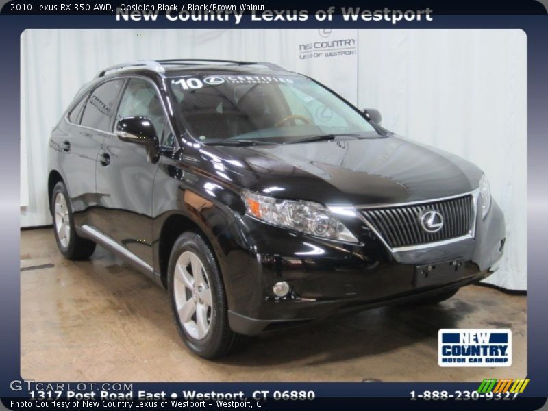 Obsidian Black / Black/Brown Walnut 2010 Lexus RX 350 AWD