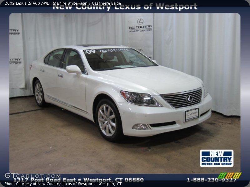 Starfire White Pearl / Cashmere Beige 2009 Lexus LS 460 AWD