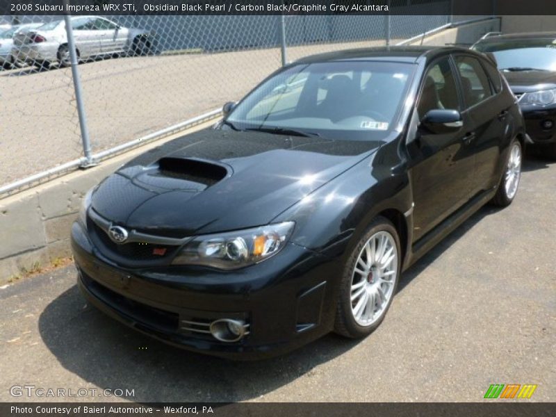 Obsidian Black Pearl / Carbon Black/Graphite Gray Alcantara 2008 Subaru Impreza WRX STi