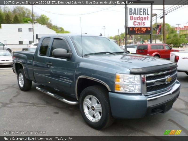 Blue Granite Metallic / Ebony Black 2007 Chevrolet Silverado 1500 LT Z71 Extended Cab 4x4