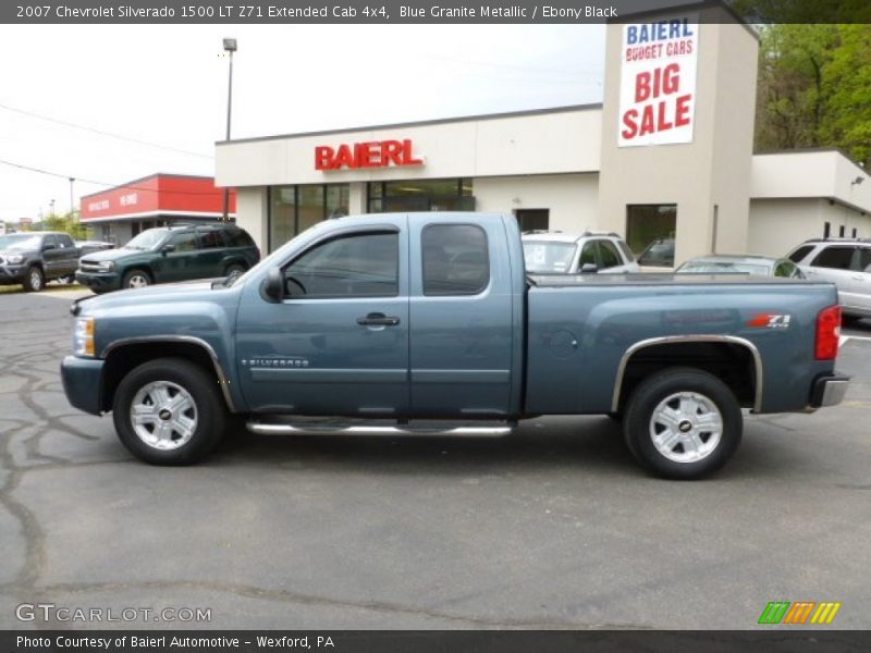 Blue Granite Metallic / Ebony Black 2007 Chevrolet Silverado 1500 LT Z71 Extended Cab 4x4