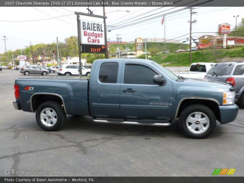 Blue Granite Metallic / Ebony Black 2007 Chevrolet Silverado 1500 LT Z71 Extended Cab 4x4