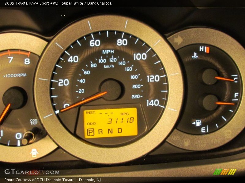 Super White / Dark Charcoal 2009 Toyota RAV4 Sport 4WD