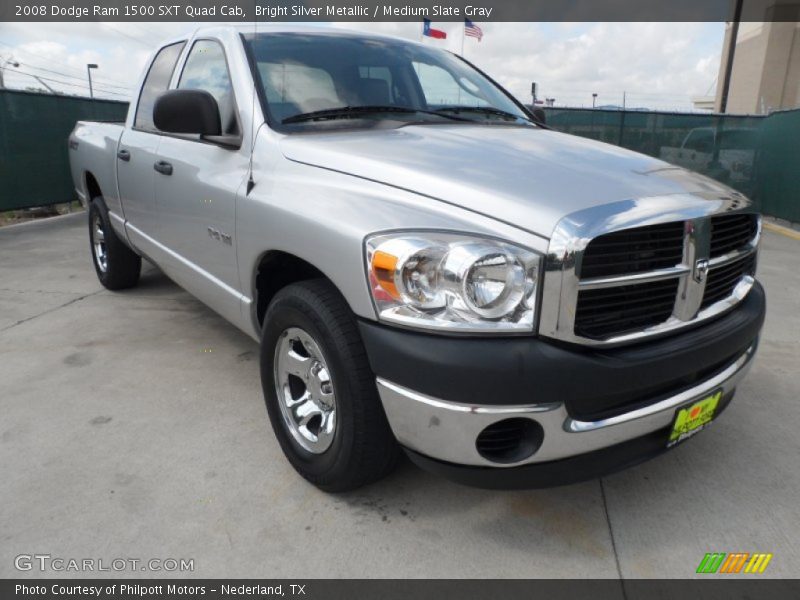 Bright Silver Metallic / Medium Slate Gray 2008 Dodge Ram 1500 SXT Quad Cab