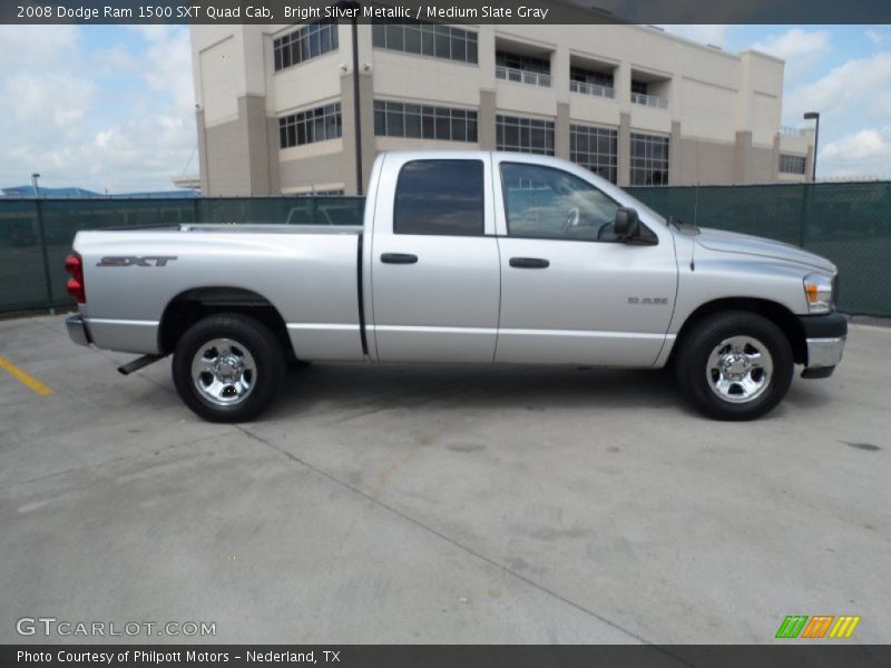 Bright Silver Metallic / Medium Slate Gray 2008 Dodge Ram 1500 SXT Quad Cab