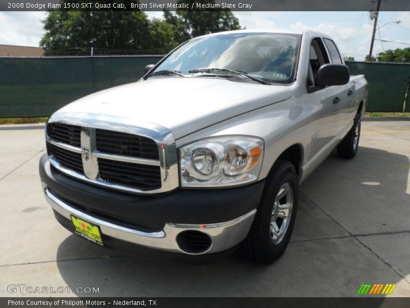 Bright Silver Metallic / Medium Slate Gray 2008 Dodge Ram 1500 SXT Quad Cab