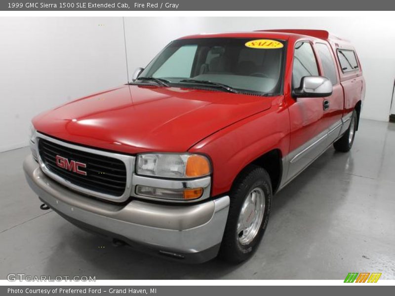 Fire Red / Gray 1999 GMC Sierra 1500 SLE Extended Cab