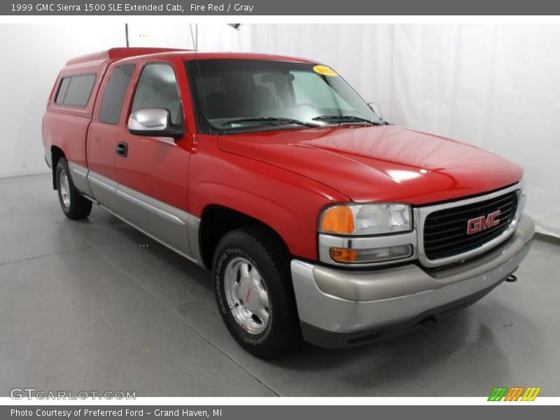Fire Red / Gray 1999 GMC Sierra 1500 SLE Extended Cab
