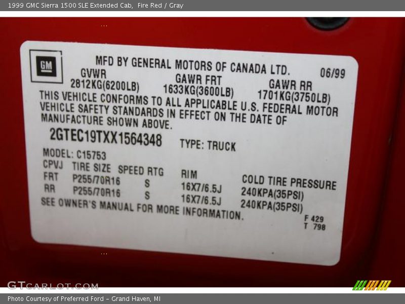 Fire Red / Gray 1999 GMC Sierra 1500 SLE Extended Cab
