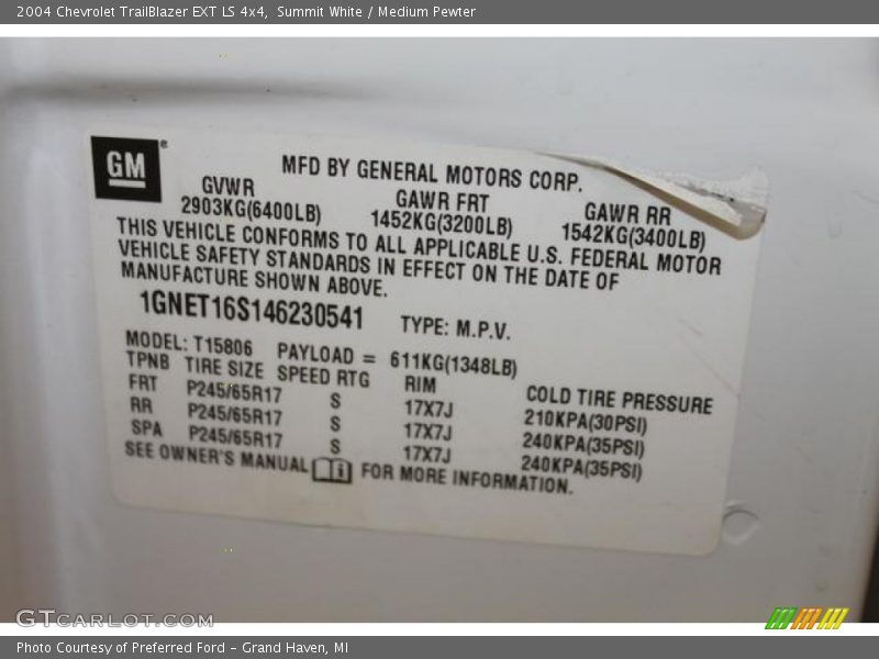Summit White / Medium Pewter 2004 Chevrolet TrailBlazer EXT LS 4x4