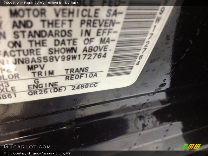 Wicked Black / Black 2009 Nissan Rogue S AWD