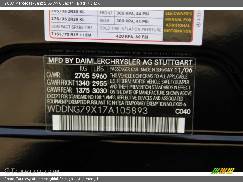 Black / Black 2007 Mercedes-Benz S 65 AMG Sedan