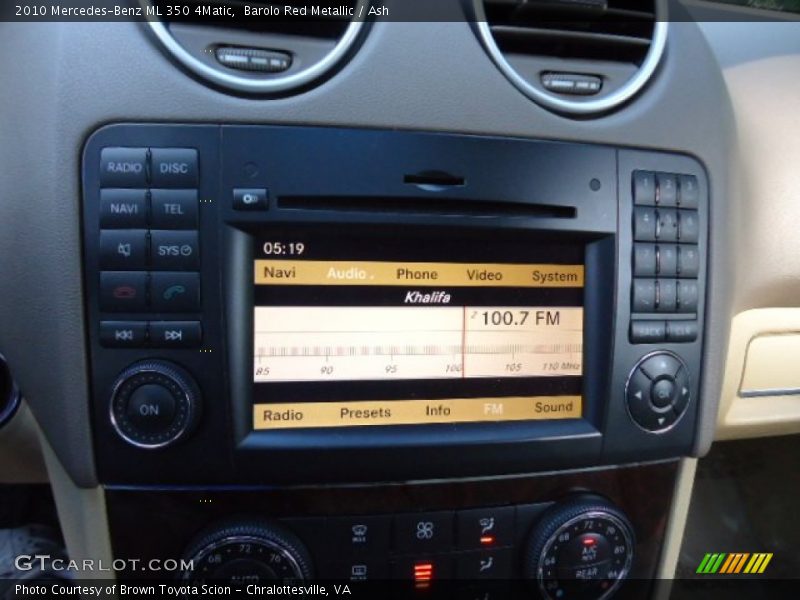 Barolo Red Metallic / Ash 2010 Mercedes-Benz ML 350 4Matic