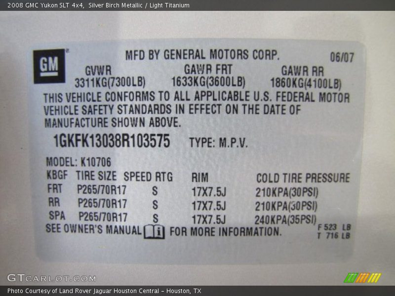 Silver Birch Metallic / Light Titanium 2008 GMC Yukon SLT 4x4