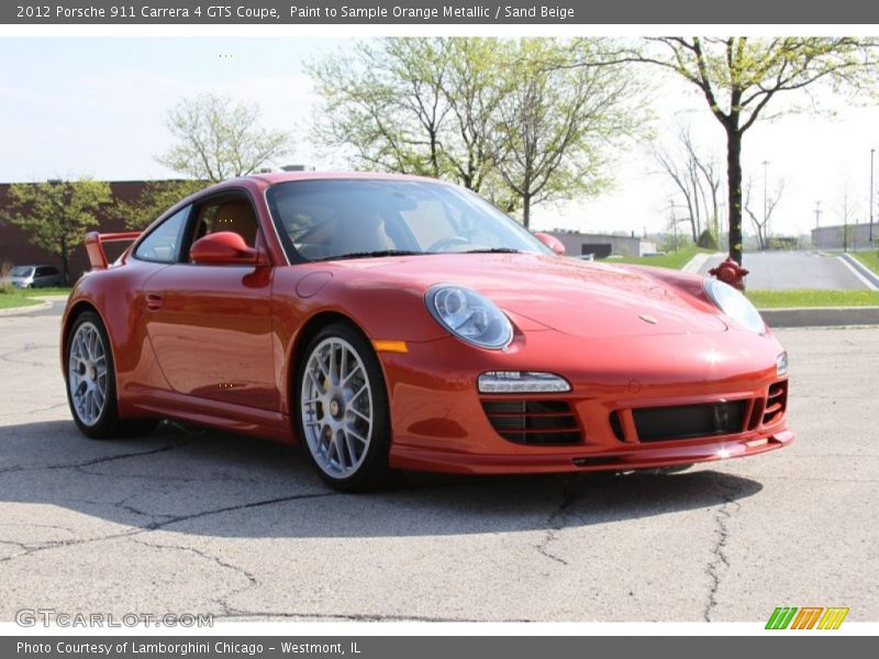 Paint to Sample Orange Metallic / Sand Beige 2012 Porsche 911 Carrera 4 GTS Coupe