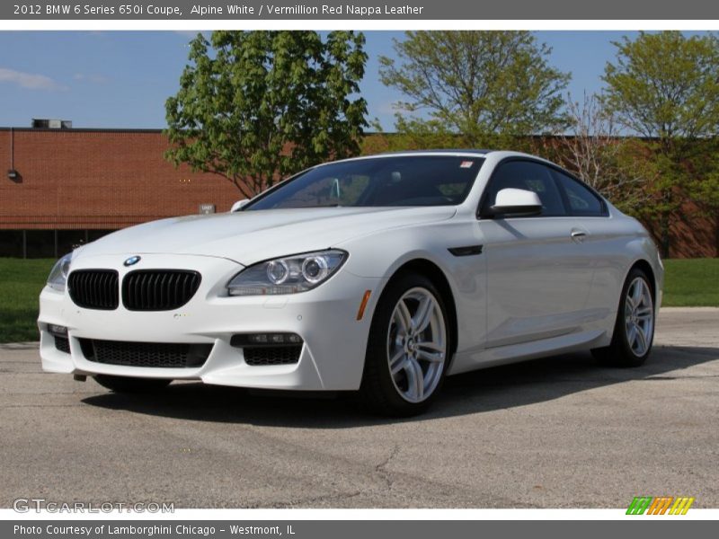 Alpine White / Vermillion Red Nappa Leather 2012 BMW 6 Series 650i Coupe