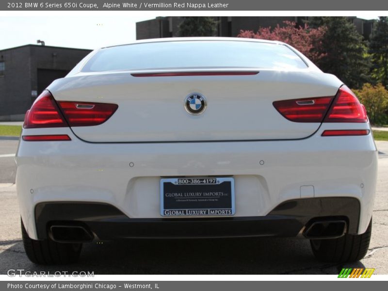 Alpine White / Vermillion Red Nappa Leather 2012 BMW 6 Series 650i Coupe