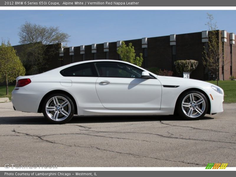 Alpine White / Vermillion Red Nappa Leather 2012 BMW 6 Series 650i Coupe