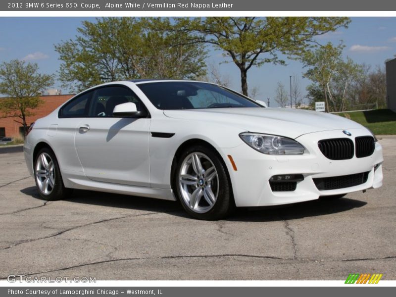 Alpine White / Vermillion Red Nappa Leather 2012 BMW 6 Series 650i Coupe