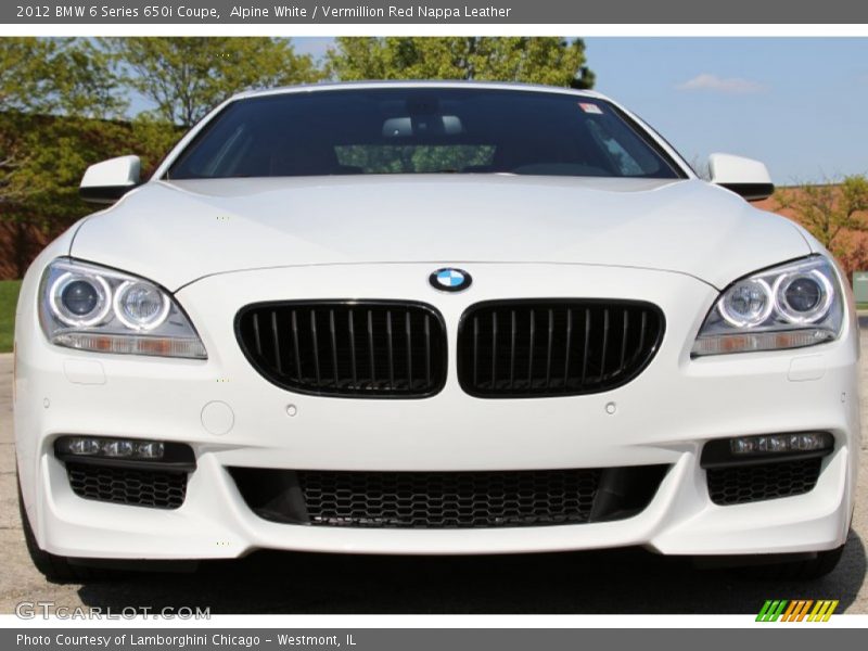 Alpine White / Vermillion Red Nappa Leather 2012 BMW 6 Series 650i Coupe