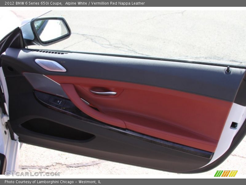 Alpine White / Vermillion Red Nappa Leather 2012 BMW 6 Series 650i Coupe