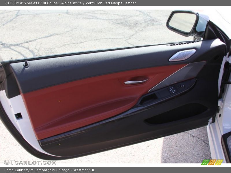Alpine White / Vermillion Red Nappa Leather 2012 BMW 6 Series 650i Coupe