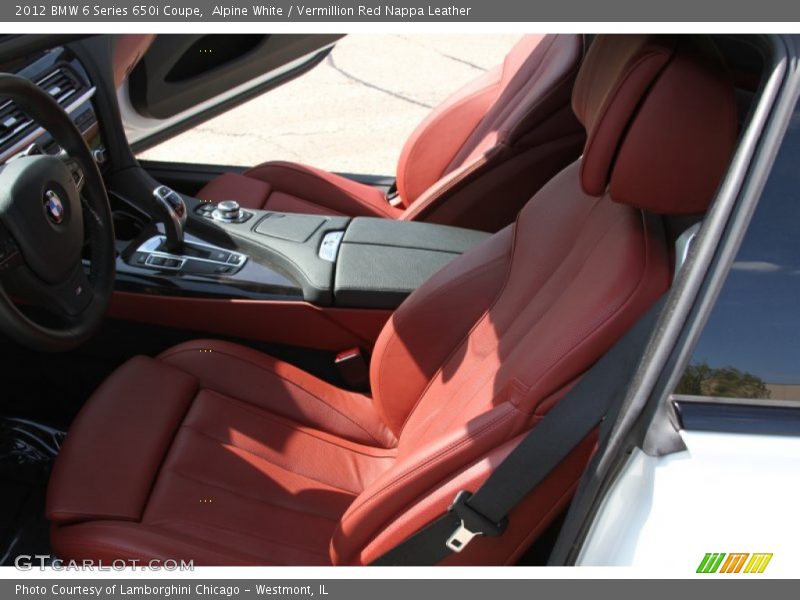 Alpine White / Vermillion Red Nappa Leather 2012 BMW 6 Series 650i Coupe