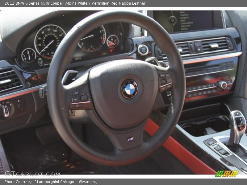 Alpine White / Vermillion Red Nappa Leather 2012 BMW 6 Series 650i Coupe