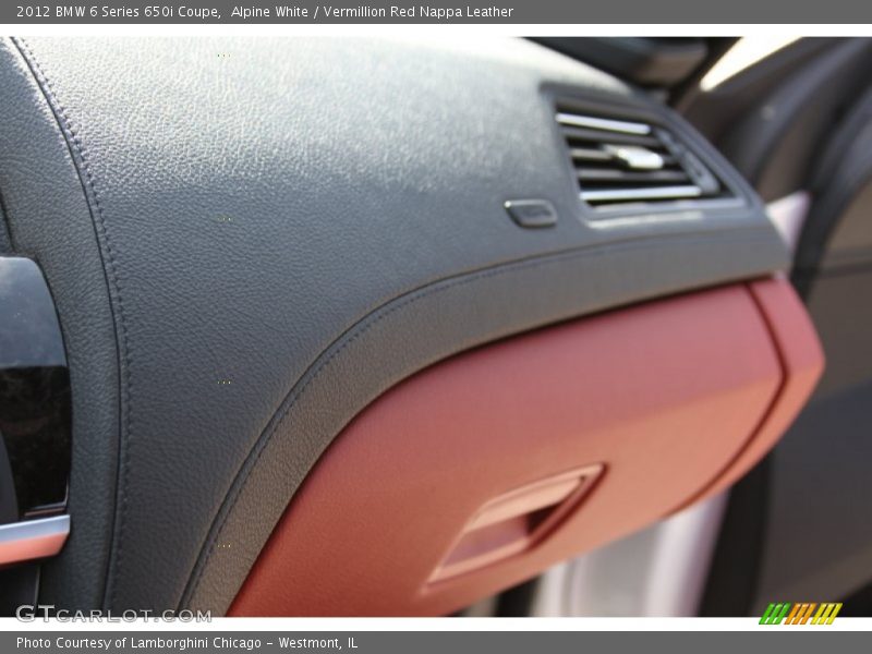 Alpine White / Vermillion Red Nappa Leather 2012 BMW 6 Series 650i Coupe
